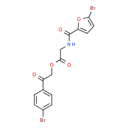 ChemSpider 2D Image | 2-(4-Bromophenyl)-2-oxoethyl N-(5-bromo-2-furoyl)glycinate | C15H11Br2NO5