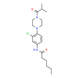 ChemSpider 2D Image | N-[3-Chloro-4-(4-isobutyryl-1-piperazinyl)phenyl]hexanamide | C20H30ClN3O2