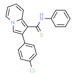 ChemSpider 2D Image | 2-(4-Chlorophenyl)-N-phenyl-1-indolizinecarbothioamide | C21H15ClN2S