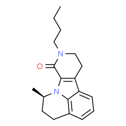 ChemSpider 2D Image | (6R)-9-Butyl-6-methyl-5,6,10,11-tetrahydro-4H-pyrido[4',3':4,5]pyrrolo[3,2,1-ij]quinolin-8(9H)-one | C19H24N2O