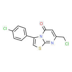 ChemSpider 2D Image | 7-(Chloromethyl)-3-(4-chlorophenyl)-5H-thiazolo[3,2-a]pyrimidin-5-one | C13H8Cl2N2OS