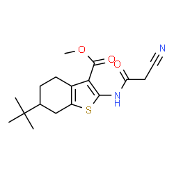 ChemSpider 2D Image | methyl 6-tert-butyl-2-(2-cyanoacetamido)-4,5,6,7-tetrahydro-1-benzothiophene-3-carboxylate | C17H22N2O3S