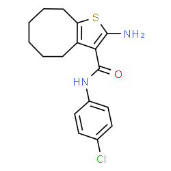 ChemSpider 2D Image | 2-amino-N-(4-chlorophenyl)-4H,5H,6H,7H,8H,9H-cycloocta[b]thiophene-3-carboxamide | C17H19ClN2OS