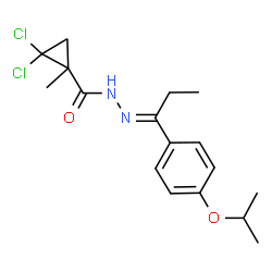 ChemSpider 2D Image | 2,2-Dichloro-N'-[(1E)-1-(4-isopropoxyphenyl)propylidene]-1-methylcyclopropanecarbohydrazide | C17H22Cl2N2O2