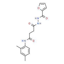 ChemSpider 2D Image | N-(2,4-Dimethylphenyl)-4-[2-(2-furoyl)hydrazino]-4-oxobutanamide | C17H19N3O4