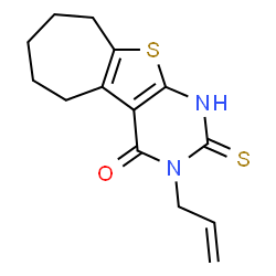 ChemSpider 2D Image | 3-Allyl-2-mercapto-3,5,6,7,8,9-hexahydro-10-thia-1,3-diaza-benzo[a]azulen-4-one | C14H16N2OS2