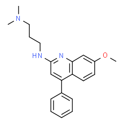 ChemSpider 2D Image | N'-(7-Methoxy-4-phenyl-2-quinolinyl)-N,N-dimethyl-1,3-propanediamine | C21H25N3O