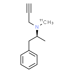 ChemSpider 2D Image | N-(~11~C)Methyl-N-[(2S)-1-phenyl-2-propanyl]-2-propyn-1-amine | C1211CH17N