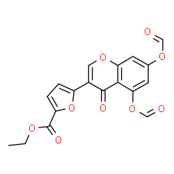 ChemSpider 2D Image | Ethyl 5-[5,7-bis(formyloxy)-4-oxo-4H-chromen-3-yl]-2-furoate | C18H12O9