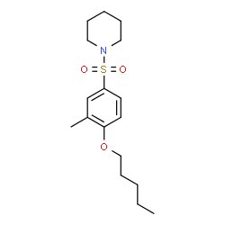 ChemSpider 2D Image | 1-{[3-Methyl-4-(pentyloxy)phenyl]sulfonyl}piperidine | C17H27NO3S