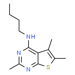 ChemSpider 2D Image | N-Butyl-2,5,6-trimethylthieno[2,3-d]pyrimidin-4-amine | C13H19N3S