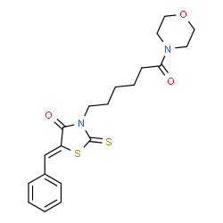 ChemSpider 2D Image | 5-Benzylidene-3-(6-morpholin-4-yl-6-oxo-hexyl)-2-thioxo-thiazolidin-4-one | C20H24N2O3S2