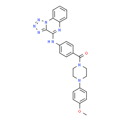 ChemSpider 2D Image | [4-(4-Methoxyphenyl)-1-piperazinyl][4-(tetrazolo[1,5-a]quinoxalin-4-ylamino)phenyl]methanone | C26H24N8O2
