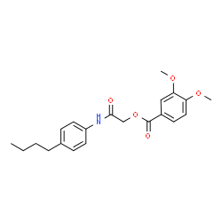 ChemSpider 2D Image | 2-[(4-Butylphenyl)amino]-2-oxoethyl 3,4-dimethoxybenzoate | C21H25NO5