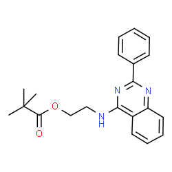 ChemSpider 2D Image | 2-[(2-Phenylquinazolin-4-yl)amino]ethyl pivalate | C21H23N3O2
