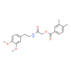 ChemSpider 2D Image | 2-{[2-(3,4-Dimethoxyphenyl)ethyl]amino}-2-oxoethyl 3,4-dimethylbenzoate | C21H25NO5