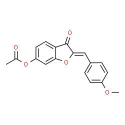 ChemSpider 2D Image | (2Z)-2-(4-Methoxybenzylidene)-3-oxo-2,3-dihydro-1-benzofuran-6-yl acetate | C18H14O5