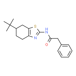 ChemSpider 2D Image | N-(6-tert-Butyl-4,5,6,7-tetrahydro-1,3-benzothiazol-2-yl)-2-phenylacetamide | C19H24N2OS