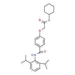 ChemSpider 2D Image | Cyclohexyl {4-[(2,6-diisopropylphenyl)carbamoyl]phenoxy}acetate | C27H35NO4