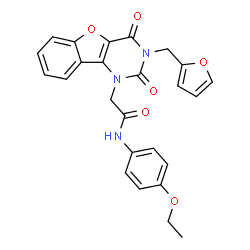 ChemSpider 2D Image | N-(4-Ethoxyphenyl)-2-[3-(2-furylmethyl)-2,4-dioxo-3,4-dihydro[1]benzofuro[3,2-d]pyrimidin-1(2H)-yl]acetamide | C25H21N3O6