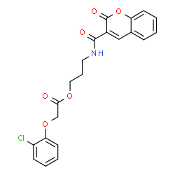 ChemSpider 2D Image | 3-{[(2-Oxo-2H-chromen-3-yl)carbonyl]amino}propyl (2-chlorophenoxy)acetate | C21H18ClNO6