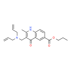 ChemSpider 2D Image | Propyl 3-[(diallylamino)methyl]-4-hydroxy-2-methylquinoline-6-carboxylate | C21H26N2O3