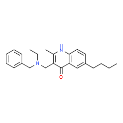 ChemSpider 2D Image | 3-{[Benzyl(ethyl)amino]methyl}-6-butyl-2-methylquinolin-4-ol | C24H30N2O