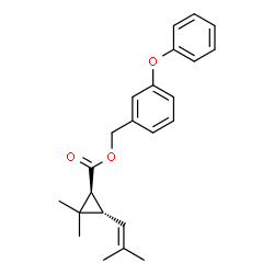 ChemSpider 2D Image | 3-Phenoxybenzyl (1S,3S)-2,2-dimethyl-3-(2-methyl-1-propen-1-yl)cyclopropanecarboxylate | C23H26O3