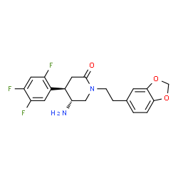 ChemSpider 2D Image | (4R,5R)-5-Amino-1-[2-(1,3-benzodioxol-5-yl)ethyl]-4-(2,4,5-trifluorophenyl)-2-piperidinone | C20H19F3N2O3