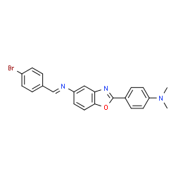 ChemSpider 2D Image | (4-Bromo-benzylidene)-[2-(4-dimethylamino-phenyl)-benzooxazol-5-yl]-amine | C22H18BrN3O