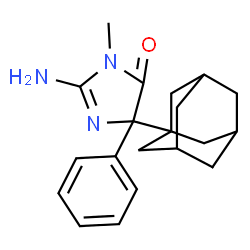 ChemSpider 2D Image | 5-(Adamantan-1-yl)-2-amino-3-methyl-5-phenyl-3,5-dihydro-4H-imidazol-4-one | C20H25N3O