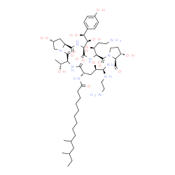 ChemSpider 2D Image | 1-((4R,5S)-5-((2-Aminoethyl)amino)-N2-(10,12-dimethyl-1-oxotetradecyl)-4-hydroxy-L-ornithine)-5-((3R)-3-hydroxy-L-ornithine)pneumocandin B0 | C52H88N10O15