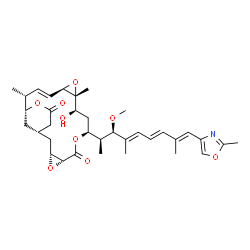ChemSpider 2D Image | (1S,3R,5R,8S,10R,11R,13R,14E,16R,17R)-10-Hydroxy-8-[(2S,3R,4E,6E,8E)-3-methoxy-4,8-dimethyl-9-(2-methyl-1,3-oxazol-4-yl)-4,6,8-nonatrien-2-yl]-11,16-dimethyl-4,7,12,18-tetraoxatetracyclo[15.3.1.0~3,5~
.0~11,13~]henicos-14-ene-6,19-dione | C35H47NO9