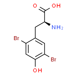 ChemSpider 2D Image | 2,5-Dibromo-L-tyrosine | C9H9Br2NO3
