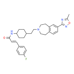 ChemSpider 2D Image | (2E)-3-(4-Fluorophenyl)-N-(4-{2-[7-(5-methyl-1,2,4-oxadiazol-3-yl)-1,2,4,5-tetrahydro-3H-3-benzazepin-3-yl]ethyl}cyclohexyl)acrylamide | C30H35FN4O2