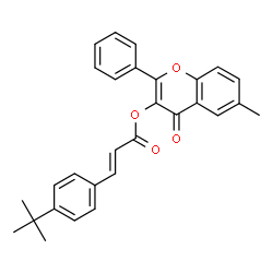 ChemSpider 2D Image | 6-Methyl-4-oxo-2-phenyl-4H-chromen-3-yl (2E)-3-[4-(2-methyl-2-propanyl)phenyl]acrylate | C29H26O4