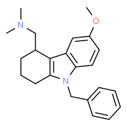 ChemSpider 2D Image | 1-(9-Benzyl-6-methoxy-2,3,4,9-tetrahydro-1H-carbazol-4-yl)-N,N-dimethylmethanamine | C23H28N2O