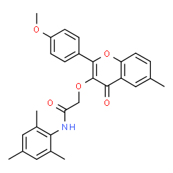 ChemSpider 2D Image | N-Mesityl-2-{[2-(4-methoxyphenyl)-6-methyl-4-oxo-4H-chromen-3-yl]oxy}acetamide | C28H27NO5