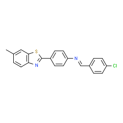 ChemSpider 2D Image | (E)-1-(4-Chlorophenyl)-N-[4-(6-methyl-1,3-benzothiazol-2-yl)phenyl]methanimine | C21H15ClN2S