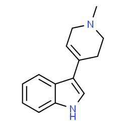 ChemSpider 2D Image | 3-(1-Methyl-1,2,3,6-tetrahydro-4-pyridinyl)-1H-indole | C14H16N2