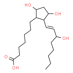 ChemSpider 2D Image | (13E)-9,11,15-Trihydroxyprost-13-en-1-oic acid | C20H36O5