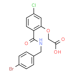 ChemSpider 2D Image | {2-[(4-Bromobenzyl)carbamoyl]-5-chlorophenoxy}acetic acid | C16H13BrClNO4