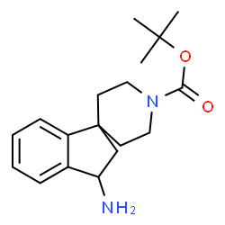 ChemSpider 2D Image | tert-Butyl 3-amino-2,3-dihydrospiro[indene-1,4'-piperidine]-1'-carboxylate | C18H26N2O2