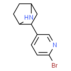 ChemSpider 2D Image | 2-(6-Bromo-3-pyridinyl)-7-azabicyclo[2.2.1]heptane | C11H13BrN2