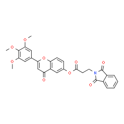ChemSpider 2D Image | 4-Oxo-2-(3,4,5-trimethoxyphenyl)-4H-chromen-6-yl 3-(1,3-dioxo-1,3-dihydro-2H-isoindol-2-yl)propanoate | C29H23NO9