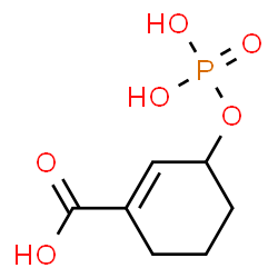 ChemSpider 2D Image | 3-(Phosphonooxy)-1-cyclohexene-1-carboxylic acid | C7H11O6P