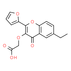 ChemSpider 2D Image | {[6-Ethyl-2-(2-furyl)-4-oxo-4H-chromen-3-yl]oxy}acetic acid | C17H14O6