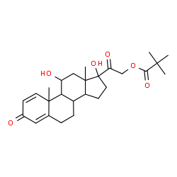 ChemSpider 2D Image | 11,17-Dihydroxy-3,20-dioxopregna-1,4-dien-21-yl pivalate | C26H36O6