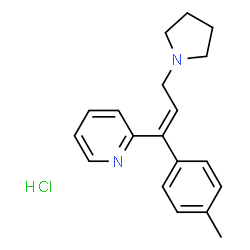 ChemSpider 2D Image | trans-2-(3-(1-Pyrrolidinyl)-1-p-tolylpropenyl)pyridine monohydrochloride | C19H23ClN2