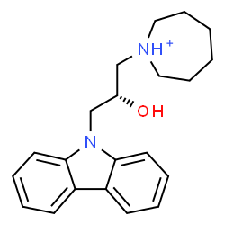 ChemSpider 2D Image | 1-[(2R)-3-(9H-Carbazol-9-yl)-2-hydroxypropyl]azepanium | C21H27N2O